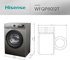 غسالة هايسنز  8كغ لون فضي WFQP8012T